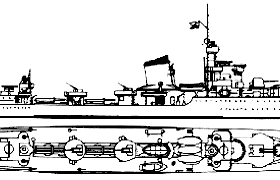 Destroyer ORP Blyskawica H34 1941 [Destroyer] - drawings, dimensions, pictures